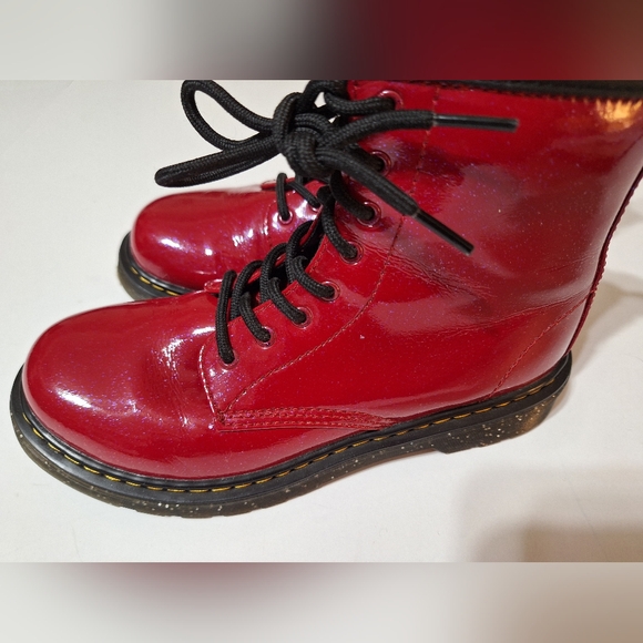 Dr. Martens 1460 Red Cosmic Glitter Boots - Picture 11 of 16